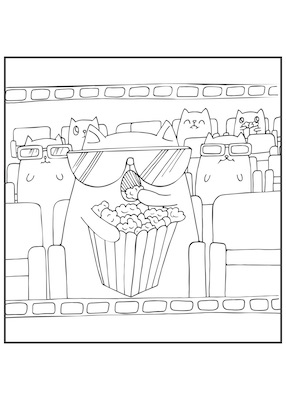 Katzen doodle Kino