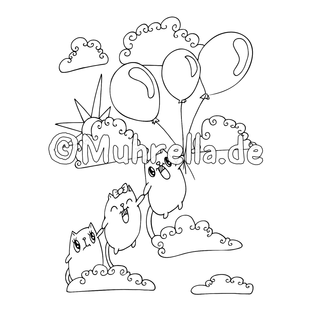 Doodle Cats Coloring Book sample coloring page