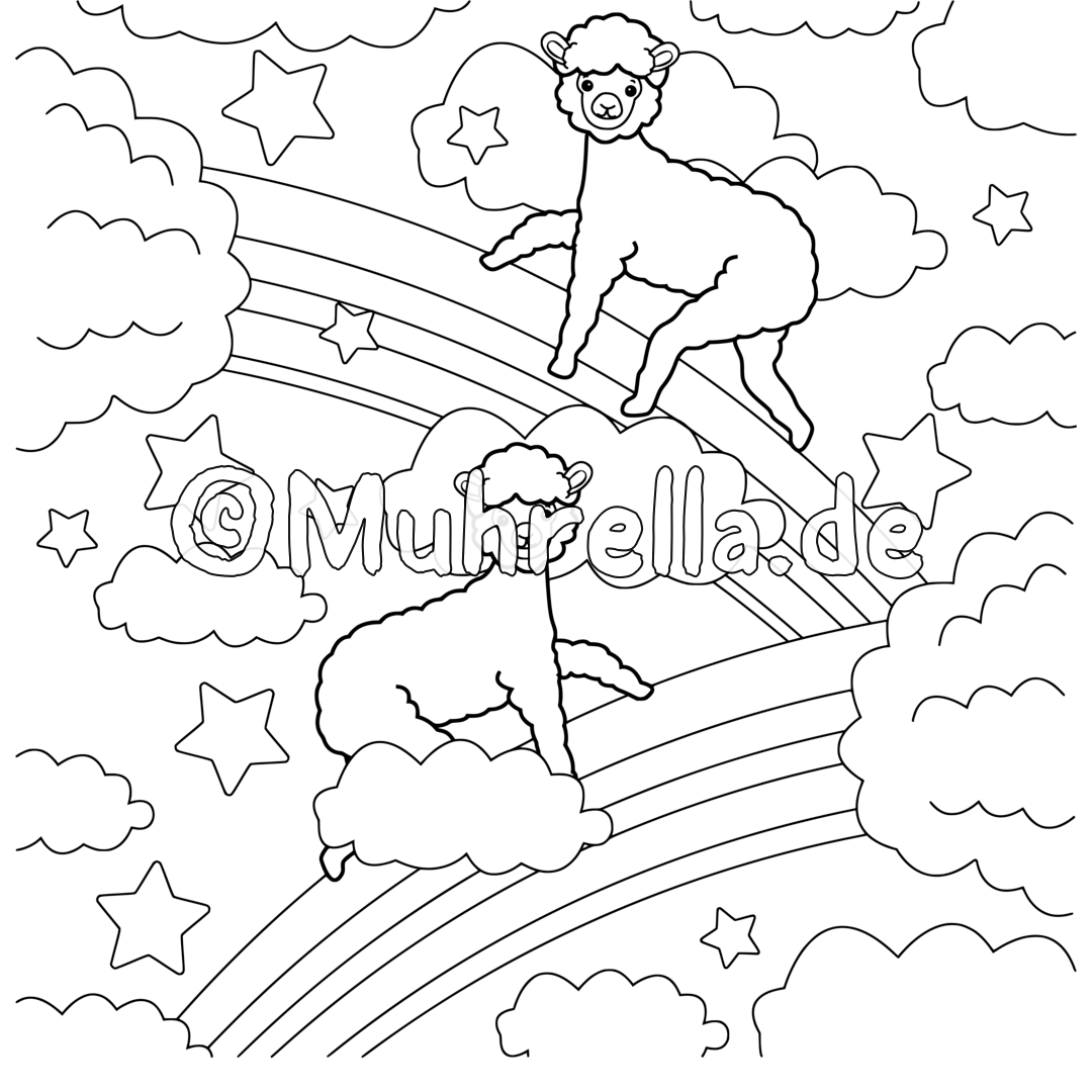 Lovely Llama Coloring Book sample coloring page