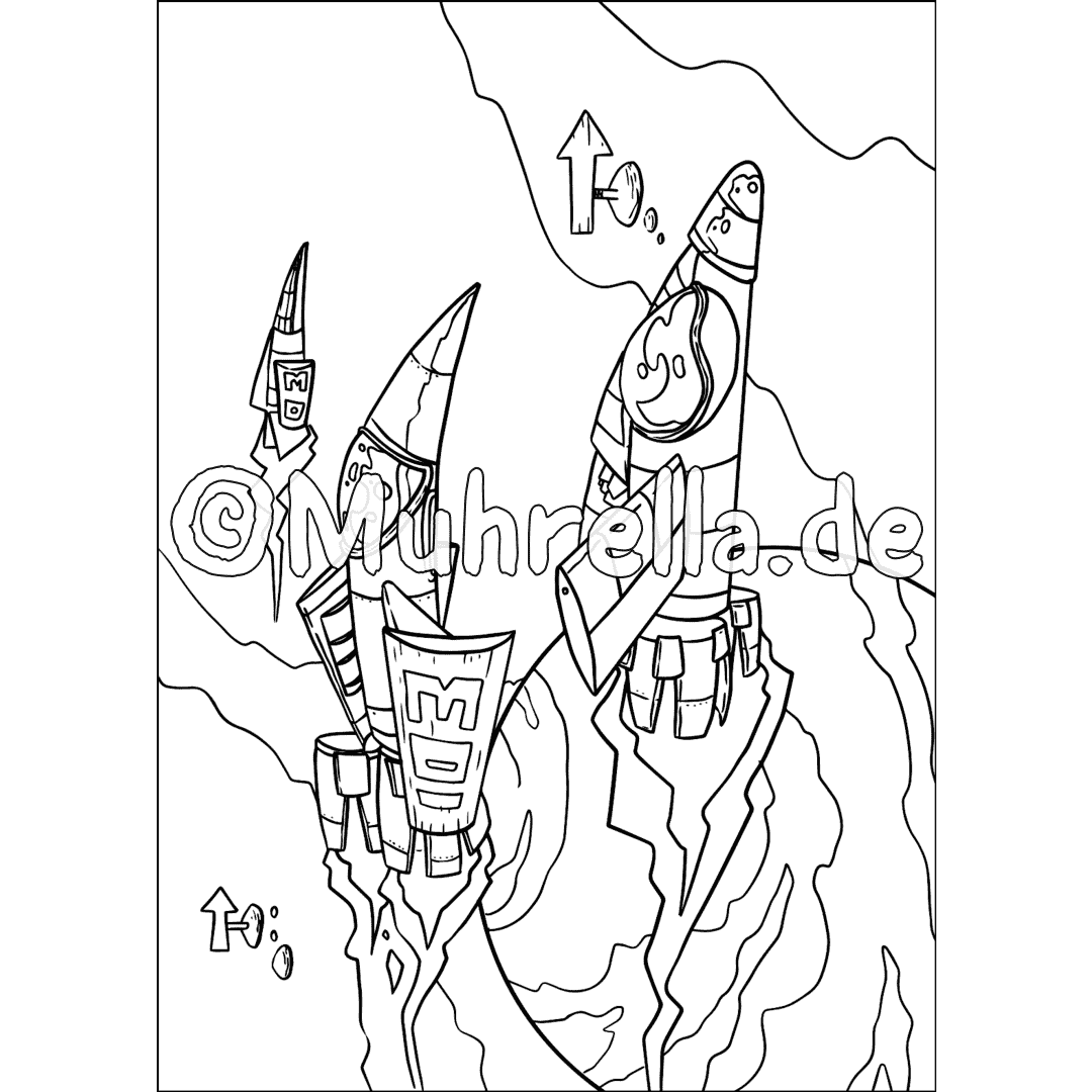 Robots and Outer Space Coloring Book sample coloring page