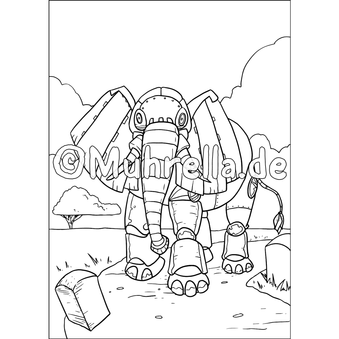 Robots and Outer Space Coloring Book sample coloring page