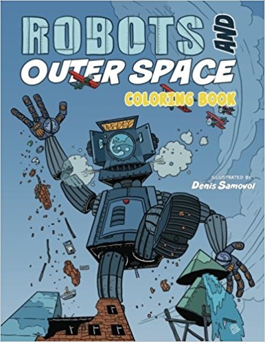 Robots and Outer Space Coloring Book
