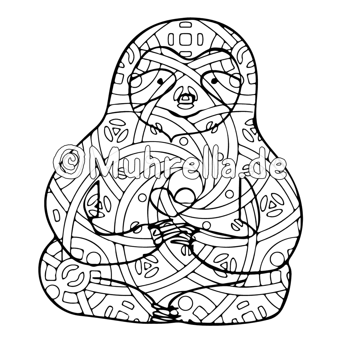 Sloth Coloring Book sample coloring page