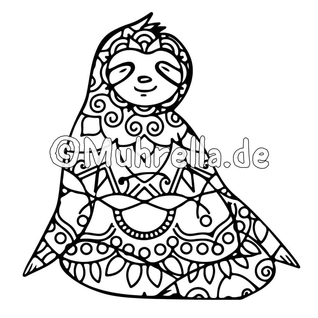 Sloth Coloring Book sample coloring page